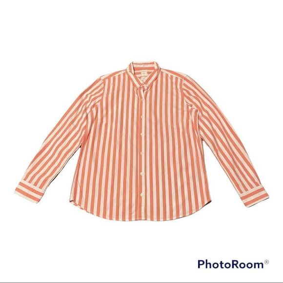 Gap Women’s Button Down Collar Pink Striped Shirt Size Large - Picture 4 of 12